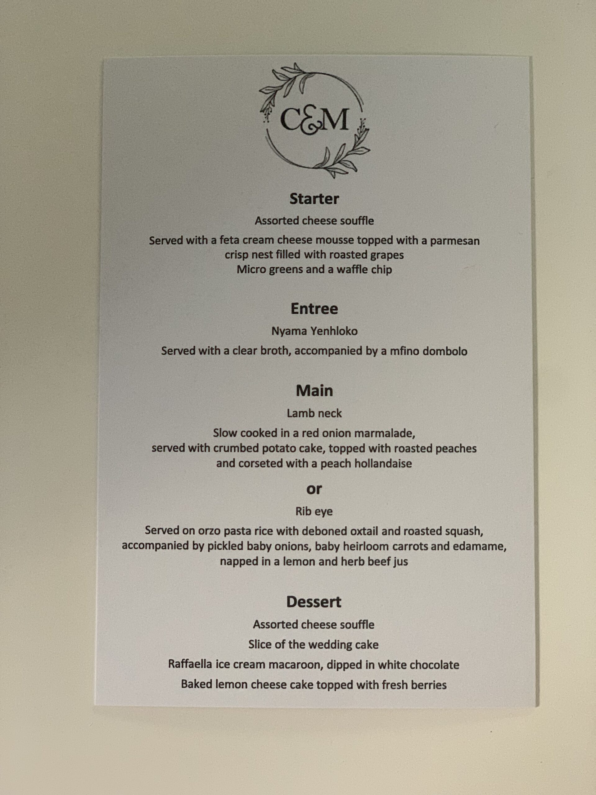 Cardstock Menu WP Designs